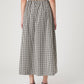 GINGHAM RUCHED WAIST MIDI SKIRT