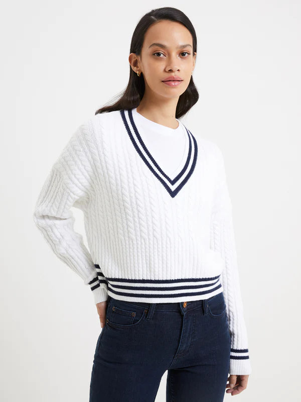 BABYSOFT CABLE V NECK JUMPER