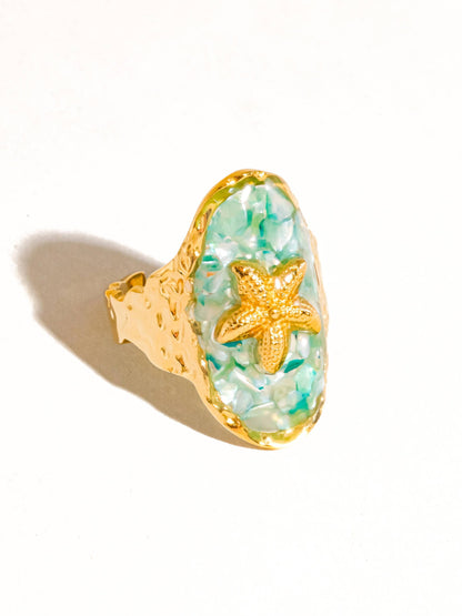 KESHA 18K GOLD STARFISH RING