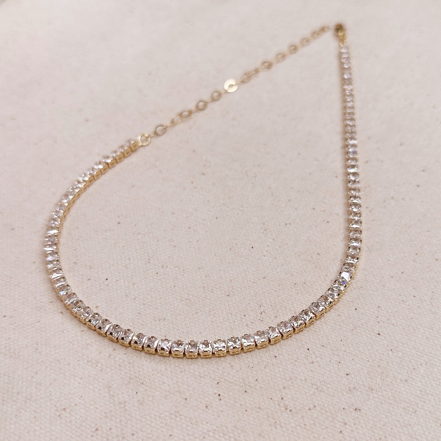 ANNE 18K GOLD FILLED TENNIS NECKLACE