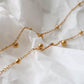 BEADED 18K GOLD TIE NECKLACE