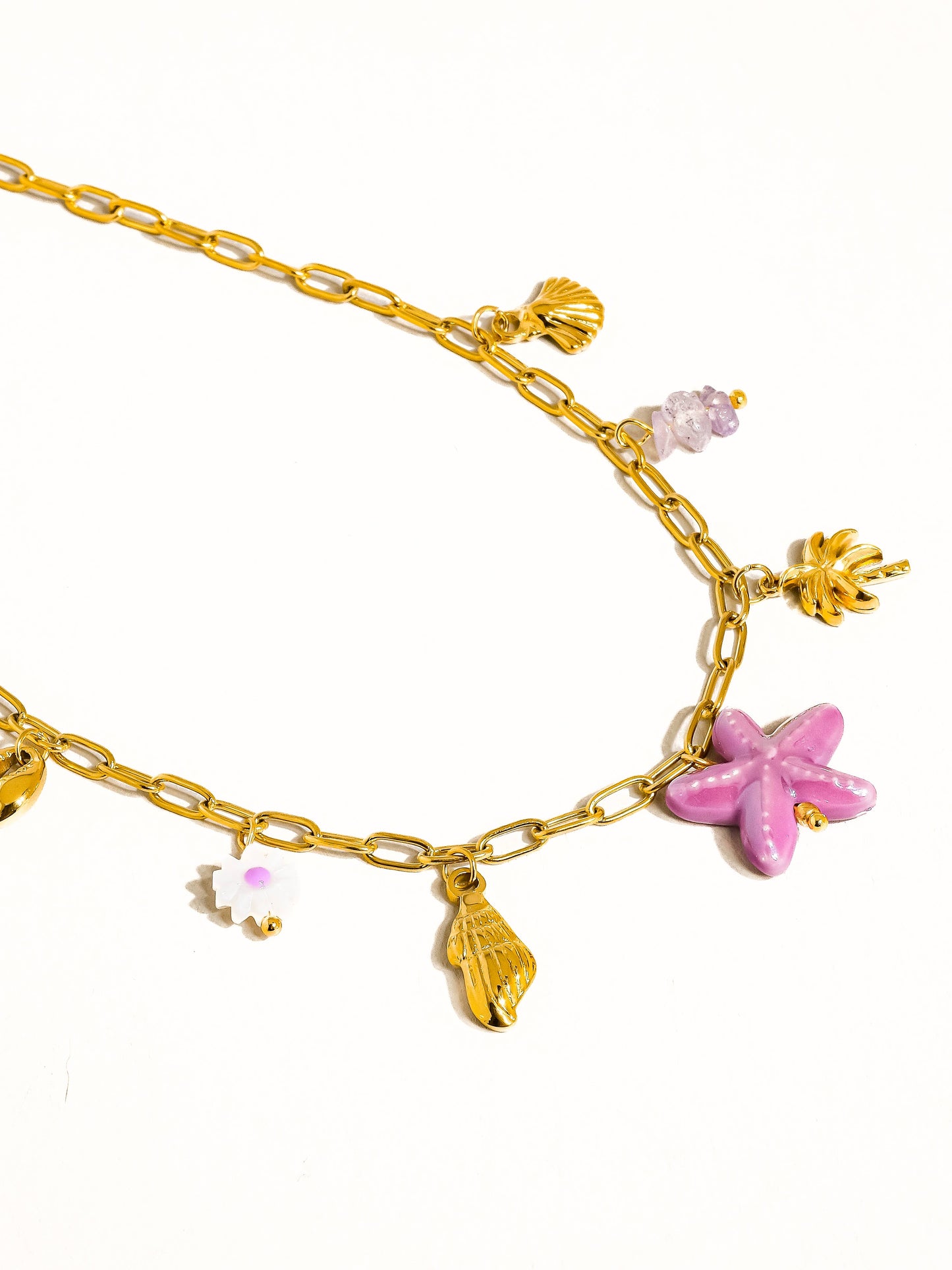 ONYA 18K GOLD PALM BEACH CHARM NECKLACE