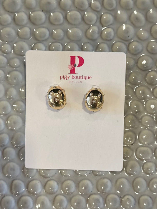 STUDDED GOLD DIPPED EARRINGS