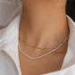 CAMRYN GOLD LAYERED PEARL CHAIN NECKLACE