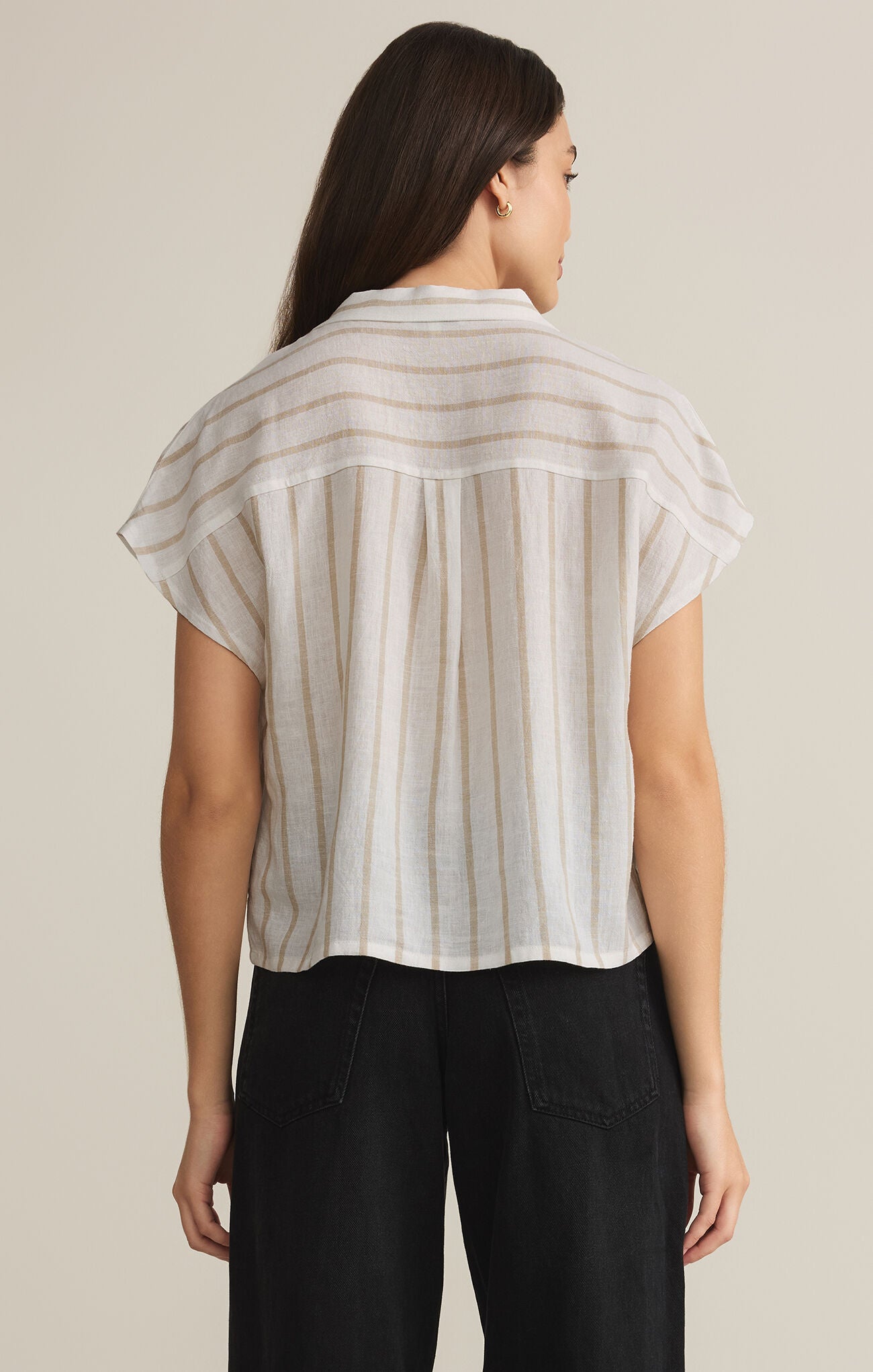 SAILOR STRIPED LINEN TOP
