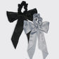 Satin Scarf Scrunchies - Black/Gray