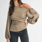 MALLORY ONE SHOULDER BALLOON SLEEVE TOP