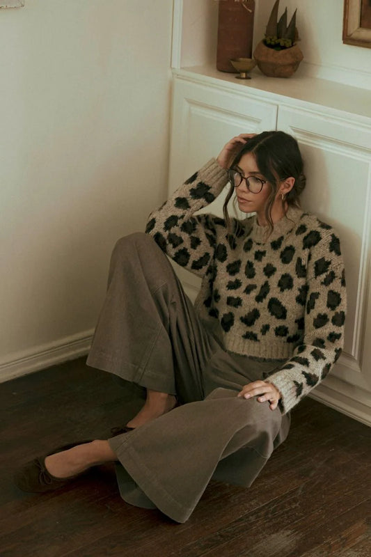 ALEX LEOPARD  PULLOVER SWEATER