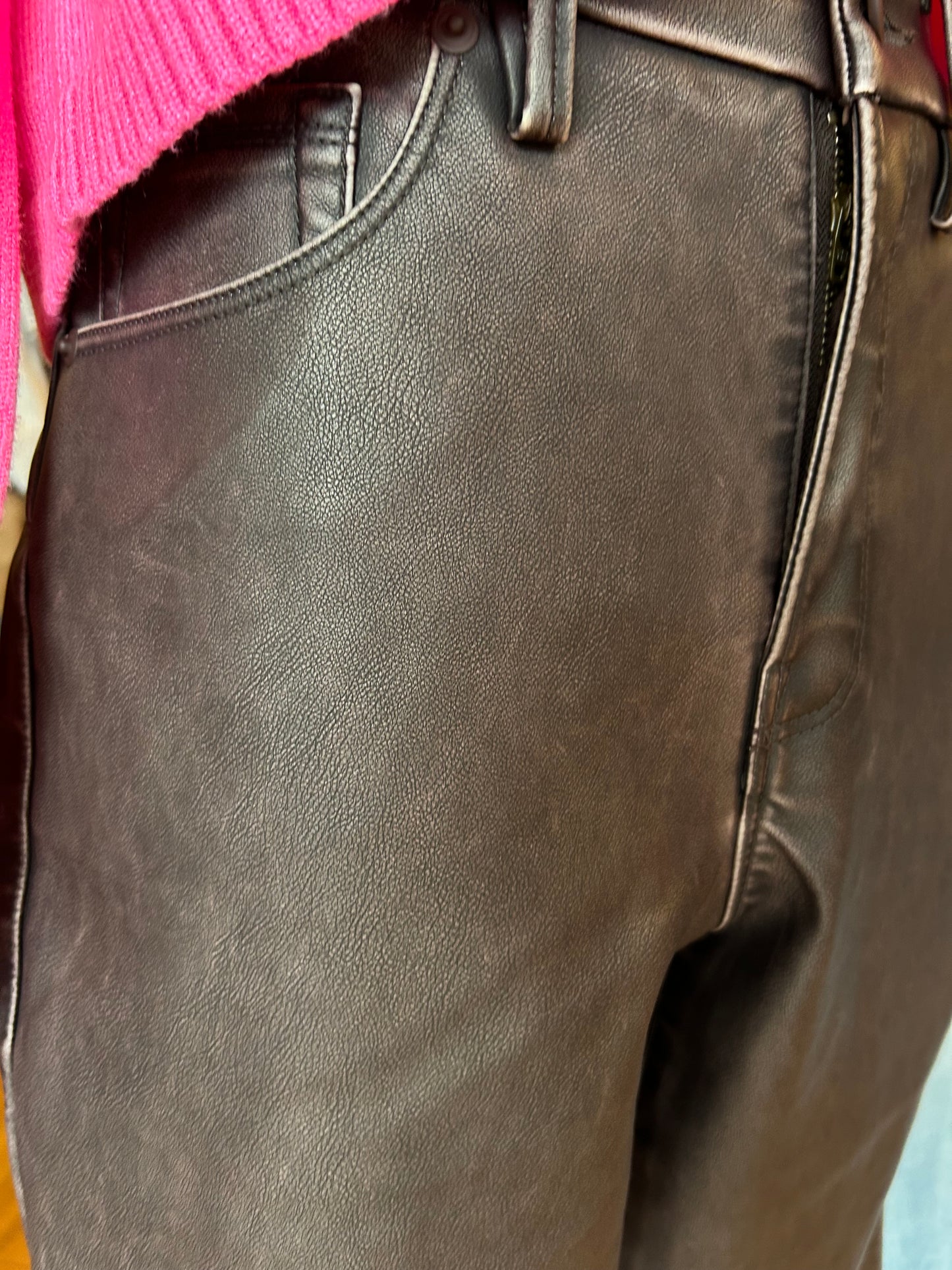GOOD CLASSIC BOOTCUT FAUX -LEATHER PANTS