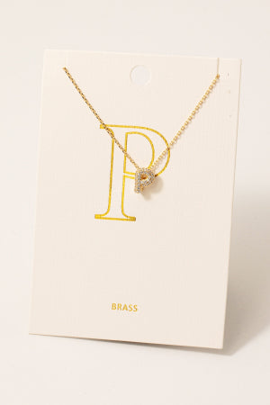 PAVE LETTER PENDANT CHAIN NECKLACE