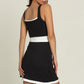 BLACK WHITE LINED ACTIVE DRESS