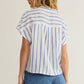 SAILOR STRIPED LINEN TOP
