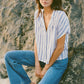 SAILOR STRIPED LINEN TOP