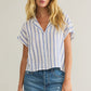 SAILOR STRIPED LINEN TOP