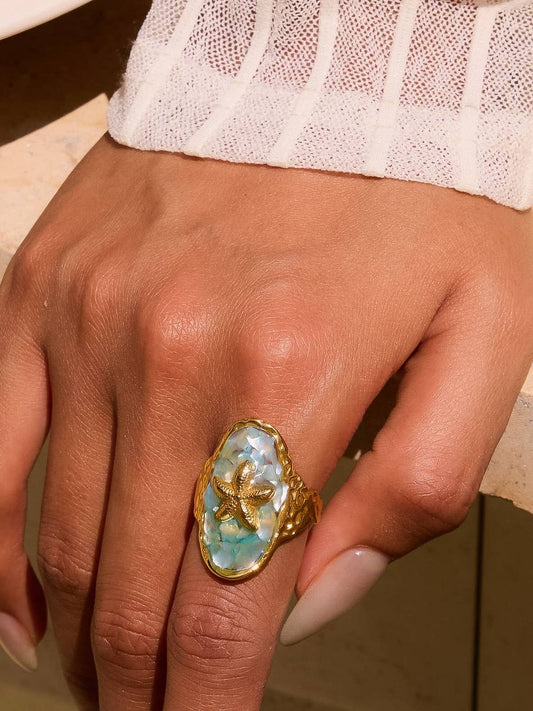 KESHA 18K GOLD STARFISH RING