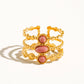 POSH 18K GOLD LAYERED STONE RING