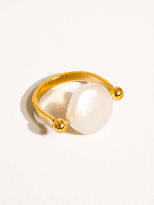 DORA 18K GOLD PEARL RING