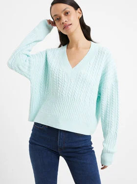 BABYSOFT CABLE V NECK JUMPER