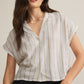 SAILOR STRIPED LINEN TOP