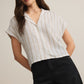 SAILOR STRIPED LINEN TOP